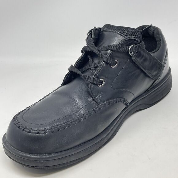 Orthofeet Jackson Tie-Less Shoes Mens 12 D Black Leather Lace Up Oxford Comfort main image 6